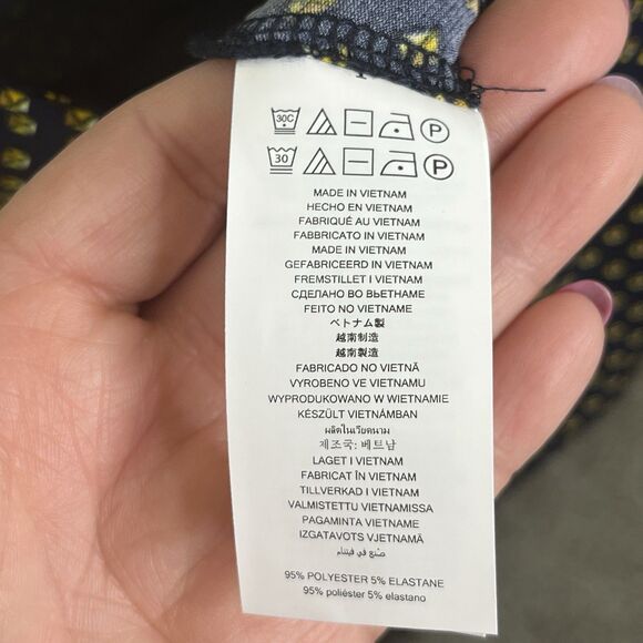 Michael Michael Kors Jumpsuit Large Navy and Gold Geo Print Side-Tie Wide Leg L - Picture 12 of 14